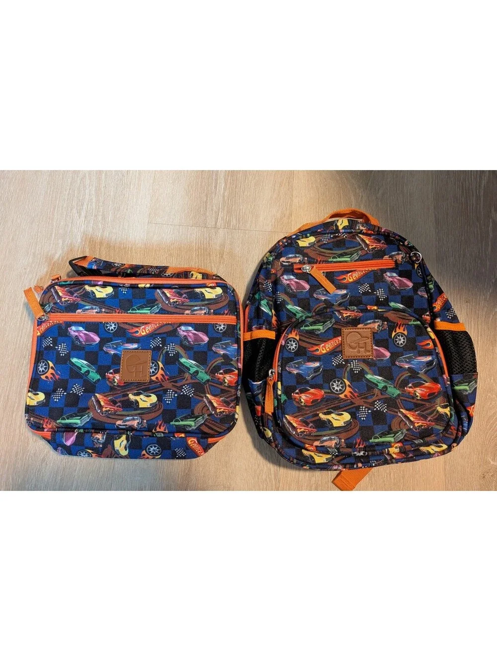 George Hats Hot Wheels Backpack & Lunch Box / LunchpailSet | New